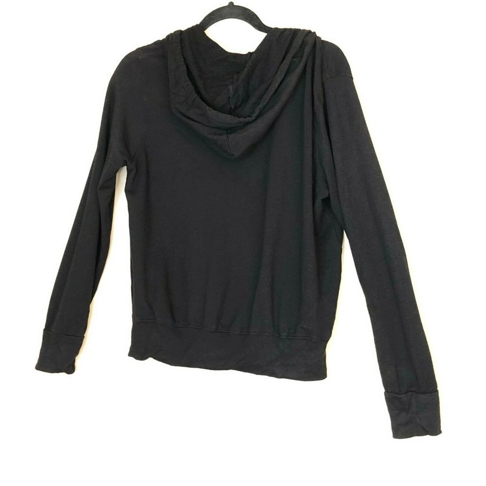 Sundry Anthropologie Size Small 1 Zip Hoodie French Terry Jacket in Black NEW - Picture 8 of 12